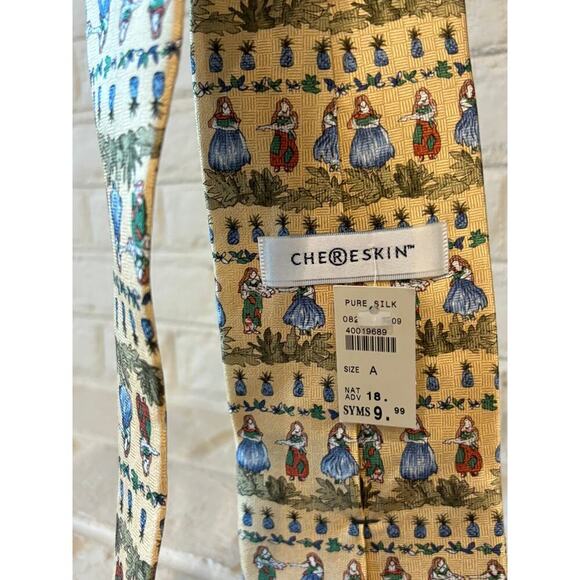 Chereskin HULA DANCE Pineapple SILK NECKTIE TIE NWT - Picture 2 of 4